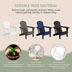 WestinTrends Nantucket Outdoor Patio HDPE Resin Folding Adirondack Chairs With Cup Holder and Phone Holder (Set of Four)