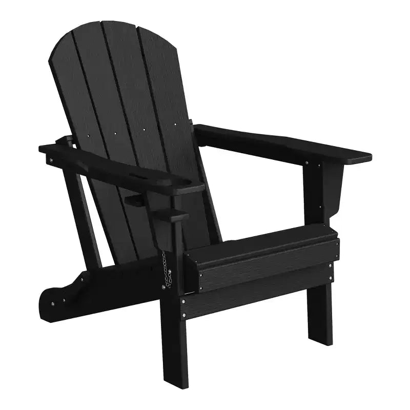 WestinTrends Nantucket Outdoor Patio HDPE Resin Folding Adirondack Chairs With Cup Holder and Phone Holder (Set of Four)