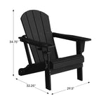WestinTrends Nantucket Outdoor Patio HDPE Resin Folding Adirondack Chairs With Cup Holder and Phone Holder (Set of Four)