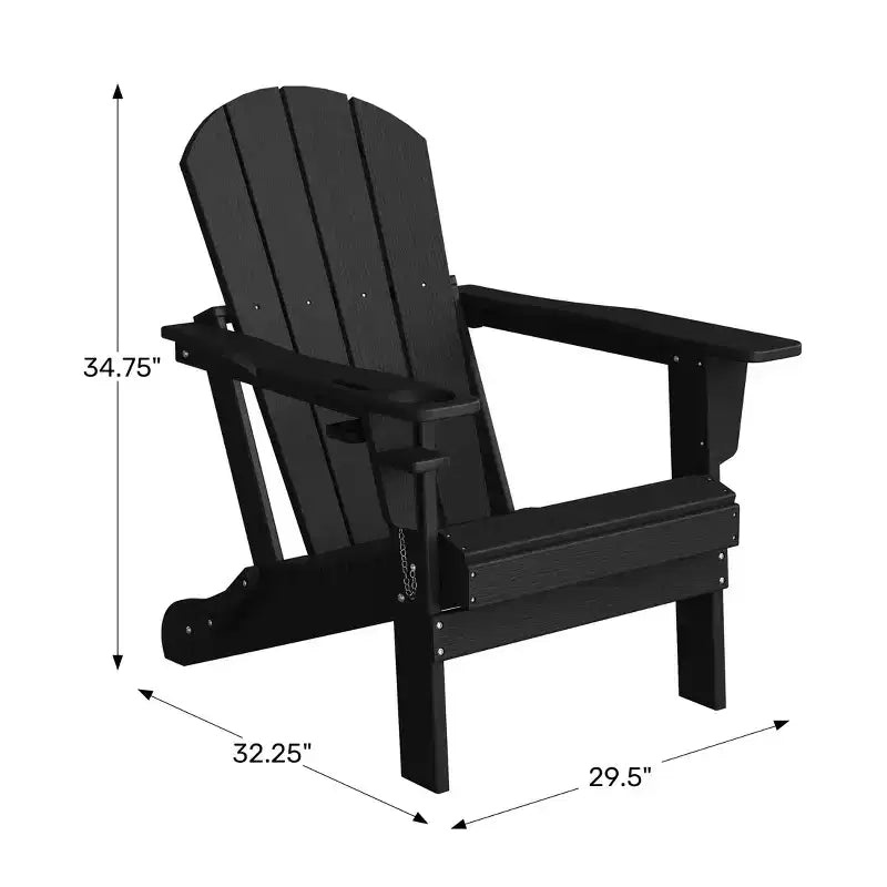 WestinTrends Nantucket Outdoor Patio HDPE Resin Folding Adirondack Chairs With Cup Holder and Phone Holder (Set of Four)