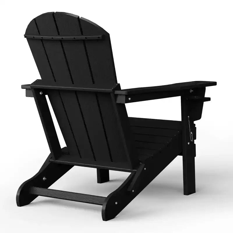 WestinTrends Nantucket Outdoor Patio HDPE Resin Folding Adirondack Chairs With Cup Holder and Phone Holder (Set of Four)