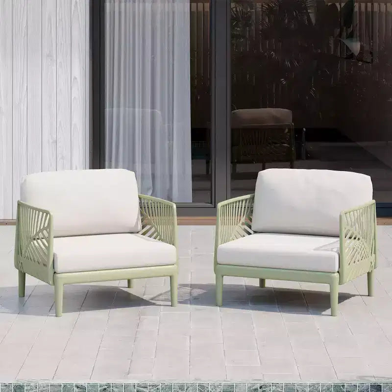 WestinTrends Playa Modern Outdoor Polypropylene Resin Deep Seating Patio Club Chair (Set of 2), Green