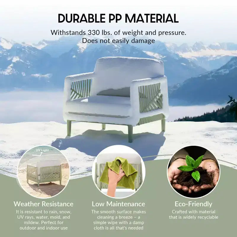WestinTrends Playa Modern Outdoor Polypropylene Resin Deep Seating Patio Club Chair (Set of 2), Green