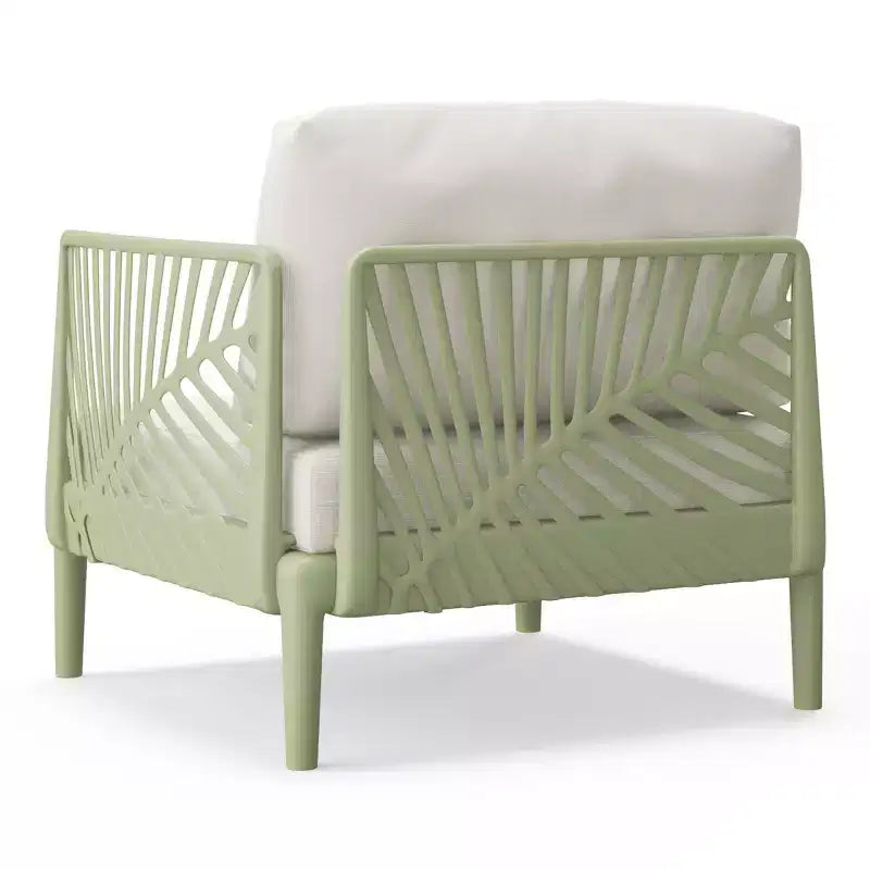 WestinTrends Playa Modern Outdoor Polypropylene Resin Right Arm Facing Deep Seating Sectional Chair, Green