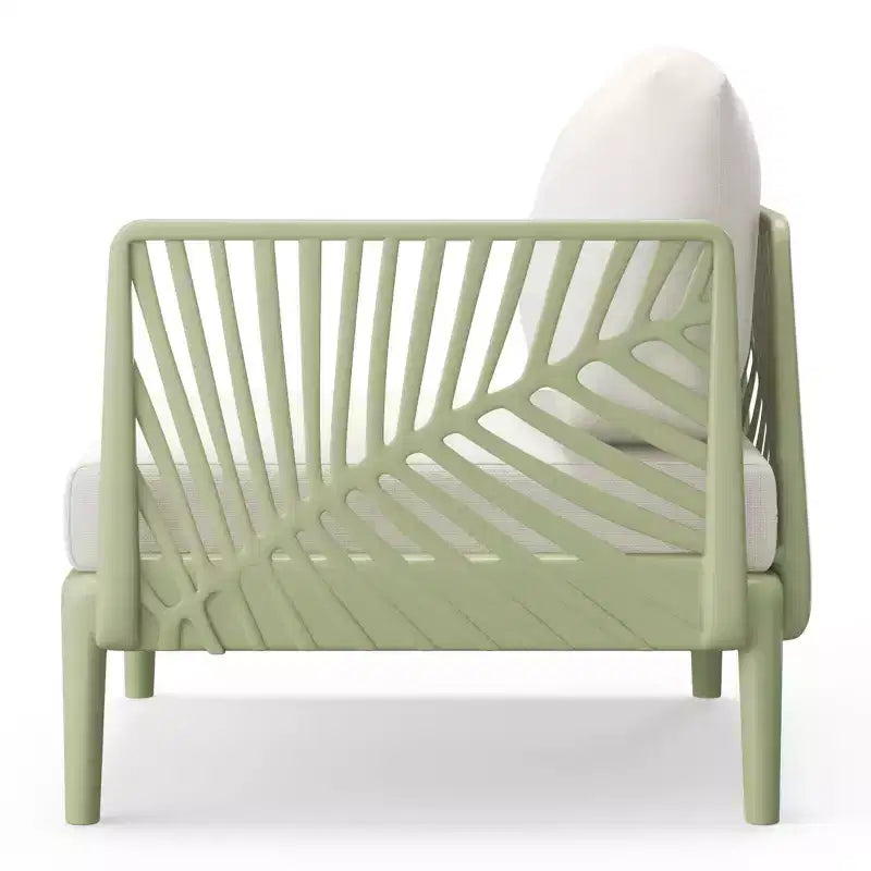 WestinTrends Playa Modern Outdoor Polypropylene Resin Right Arm Facing Deep Seating Sectional Chair, Green
