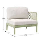 WestinTrends Playa Modern Outdoor Polypropylene Resin Right Arm Facing Deep Seating Sectional Chair, Green