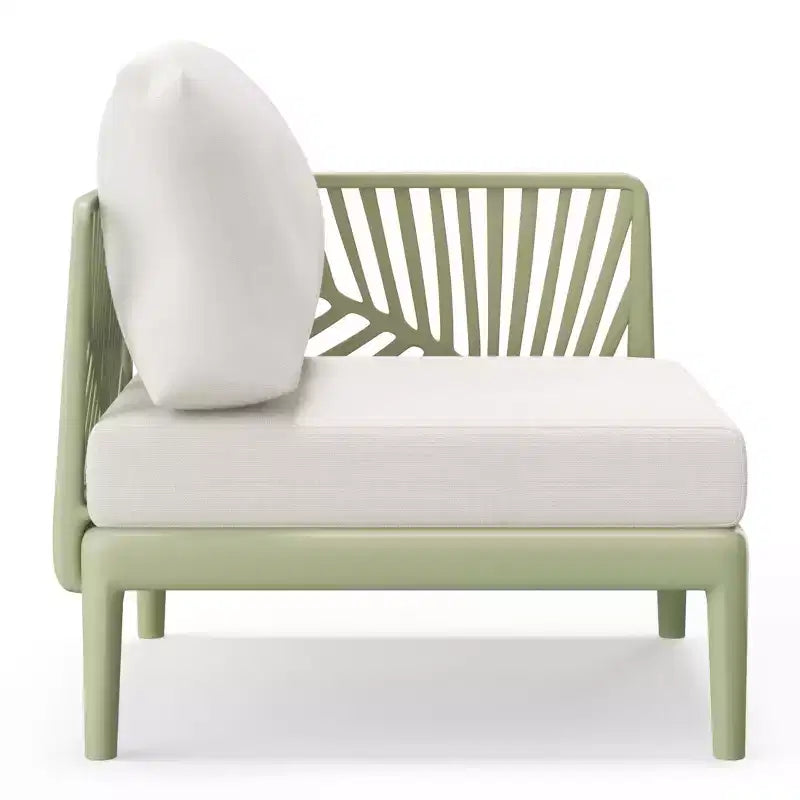 WestinTrends Playa Modern Outdoor Polypropylene Resin Right Arm Facing Deep Seating Sectional Chair, Green