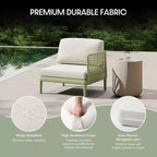 WestinTrends Playa Modern Outdoor Polypropylene Resin Right Arm Facing Deep Seating Sectional Chair, Green