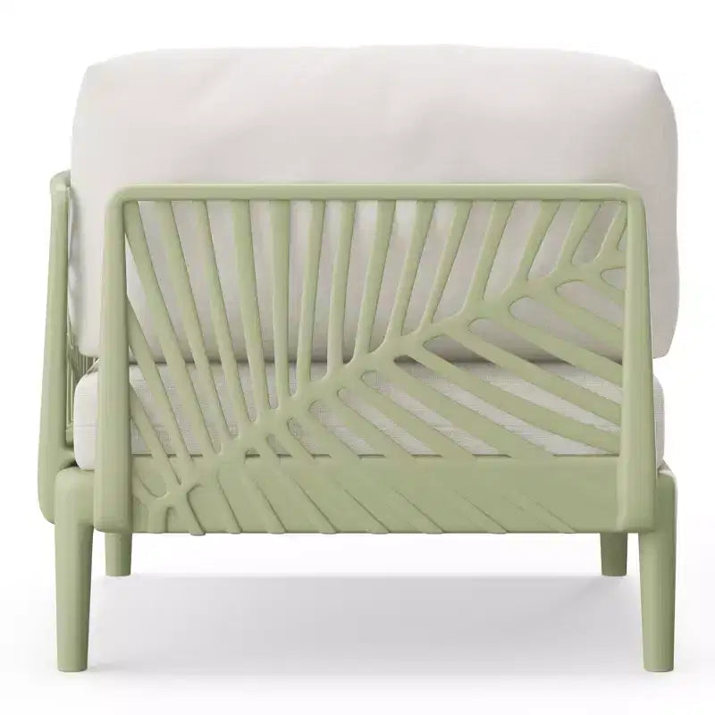 WestinTrends Playa Modern Outdoor Polypropylene Resin Right Arm Facing Deep Seating Sectional Chair, Green