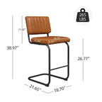 Sgabello da bar Art Leon in similpelle ad altezza bancone con struttura in metallo, set da 2