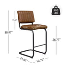 Sgabello da bar Art Leon in similpelle ad altezza bancone con struttura in metallo, set da 2
