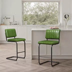 Sgabello da bar Art Leon in similpelle ad altezza bancone con struttura in metallo, set da 2
