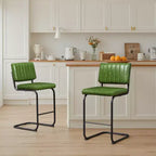 Sgabello da bar Art Leon in similpelle ad altezza bancone con struttura in metallo, set da 2