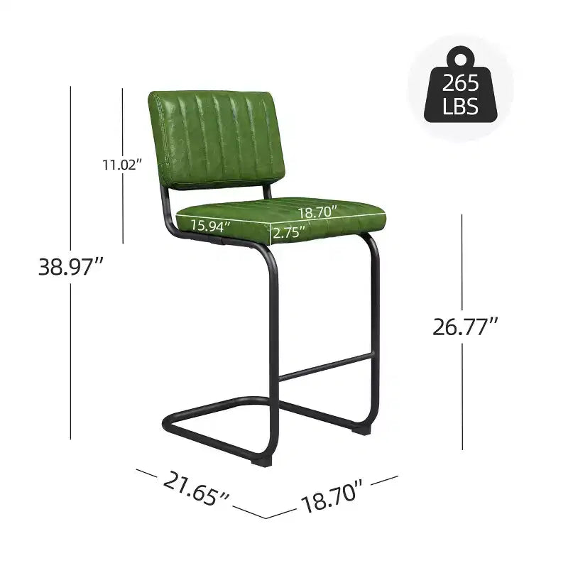 Sgabello da bar Art Leon in similpelle ad altezza bancone con struttura in metallo, set da 2