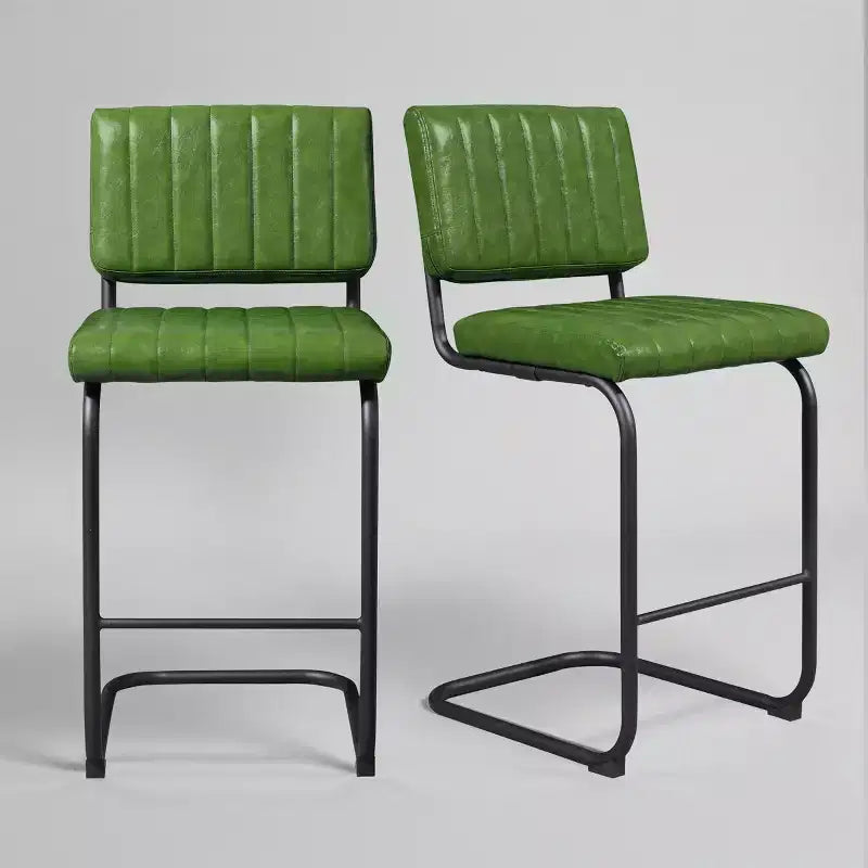 Sgabello da bar Art Leon in similpelle ad altezza bancone con struttura in metallo, set da 2