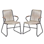 Christopher Knight Home Brook Modern Outdoor Iron and Rope Weave Club Chairs (Set of 2)