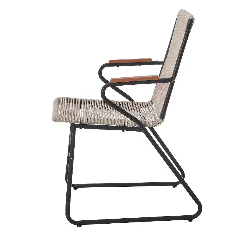 Christopher Knight Home Brook Modern Outdoor Iron and Rope Weave Club Chairs (Set of 2)