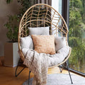 GRANDPATIO Steel Patio Wicker Chair with Cushions