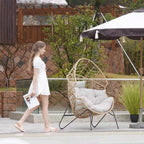 Sedia in vimini da esterno GRANDPATIO in acciaio con cuscini