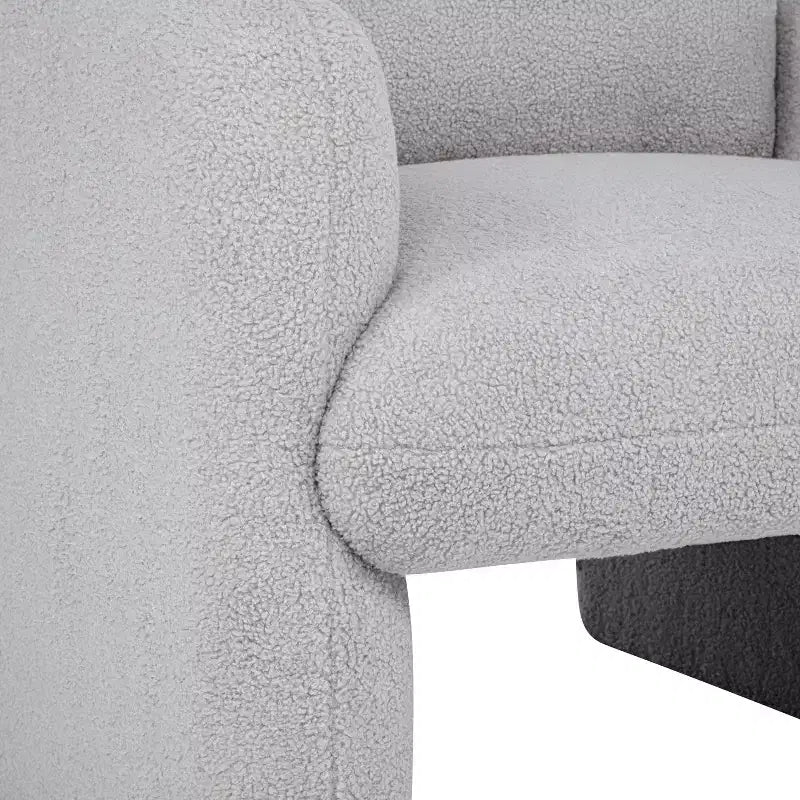Okak Fine Minimalist Accent Chair Teddy Fleece Armchair with Cozy Soft Pillow Single Sofa Chair for Living Room Study Bedroom
