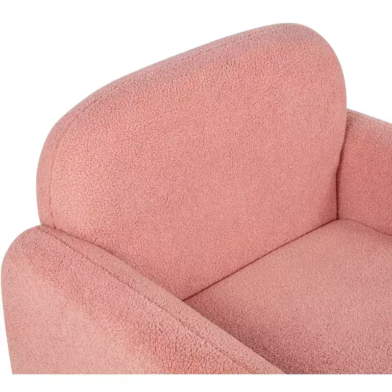 Okak Fine Minimalist Accent Chair Teddy Fleece Armchair with Cozy Soft Pillow Single Sofa Chair for Living Room Study Bedroom