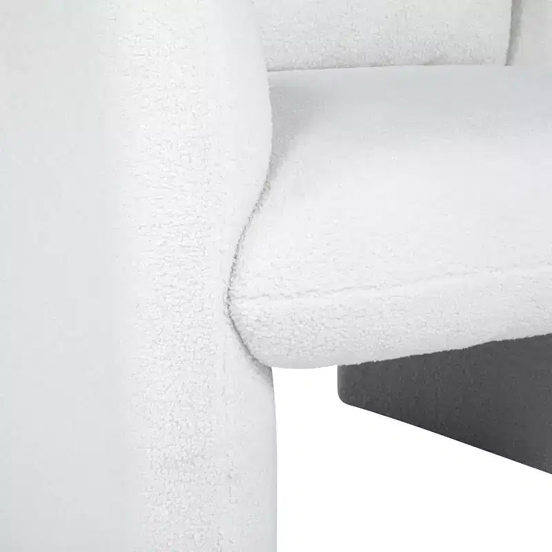 Okak Fine Minimalist Accent Chair Teddy Fleece Armchair with Cozy Soft Pillow Single Sofa Chair for Living Room Study Bedroom