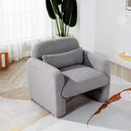Okak Fine Minimalist Accent Chair Teddy Fleece Armchair with Cozy Soft Pillow Single Sofa Chair for Living Room Study Bedroom