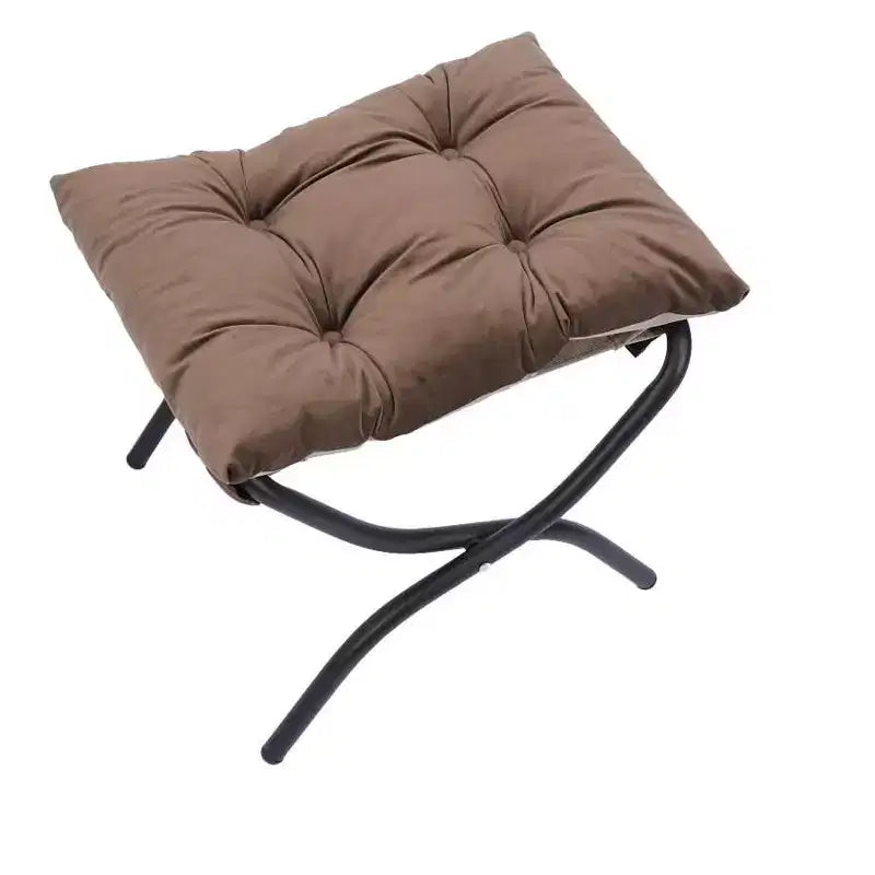 Okak Accent Chair Cotton Fabric Lazy Chair with Upholstered Side Pocket Armchair Leisure Sofa Chair with Steel Frame