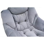 Okak Accent Chair Cotton Fabric Lazy Chair with Upholstered Side Pocket Armchair Leisure Sofa Chair with Steel Frame