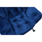 Okak Accent Chair Cotton Fabric Lazy Chair with Upholstered Side Pocket Armchair Leisure Sofa Chair with Steel Frame