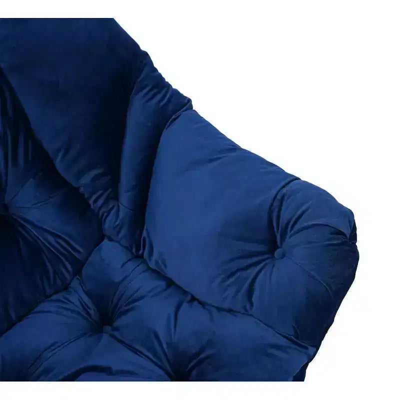 Okak Accent Chair Cotton Fabric Lazy Chair with Upholstered Side Pocket Armchair Leisure Sofa Chair with Steel Frame