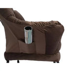Okak Accent Chair Cotton Fabric Lazy Chair with Upholstered Side Pocket Armchair Leisure Sofa Chair with Steel Frame