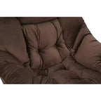 Okak Accent Chair Cotton Fabric Lazy Chair with Upholstered Side Pocket Armchair Leisure Sofa Chair with Steel Frame
