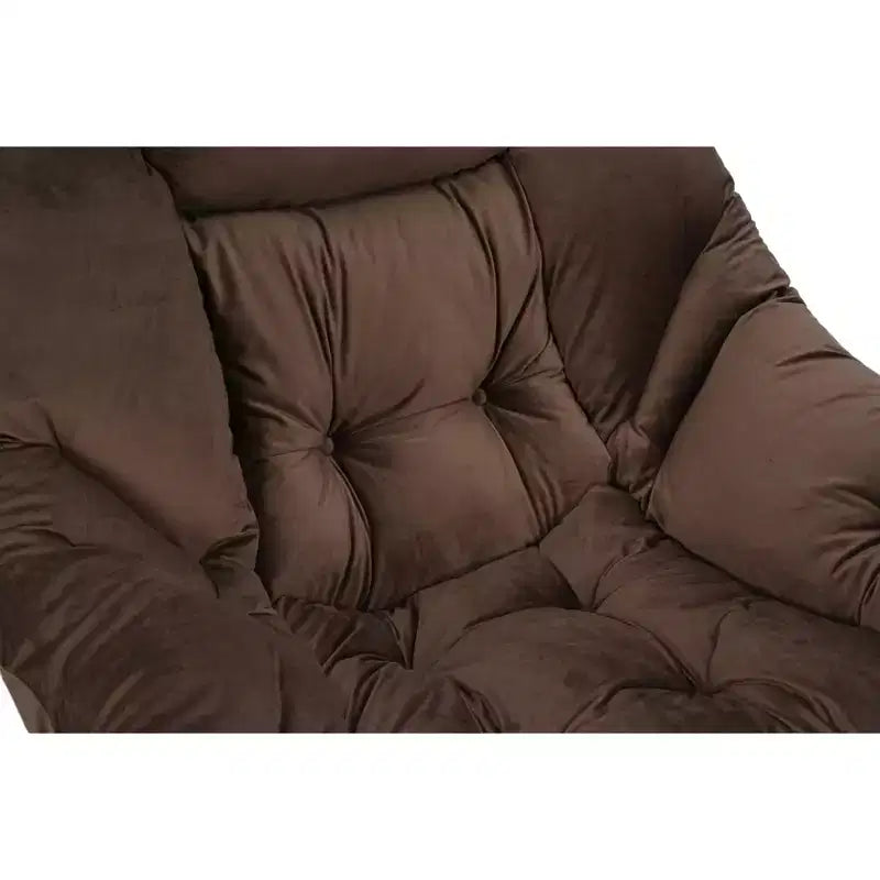 Okak Accent Chair Cotton Fabric Lazy Chair with Upholstered Side Pocket Armchair Leisure Sofa Chair with Steel Frame