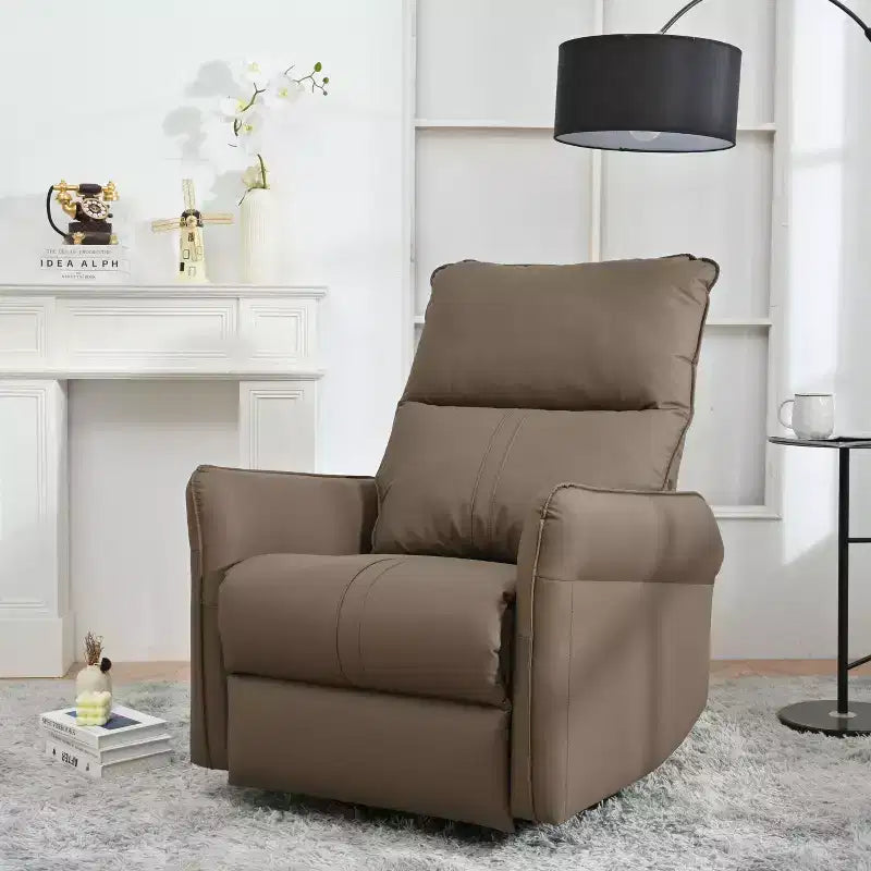 Okak Power Rocking Recliner Chair with Side Pocket 270 Swivel Electric Accent Chair Small Sofa for Living Room Bedroom Home Theater