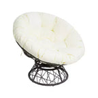 Home Imports Emporium Poltrona Papasan in Vimini con Cuscino Oversize e Base Girevole Sedia a Sfera per Interni da Camera da Letto o Patio Coperto