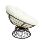 Home Imports Emporium Poltrona Papasan in Vimini con Cuscino Oversize e Base Girevole Sedia a Sfera per Interni da Camera da Letto o Patio Coperto