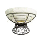 Home Imports Emporium Poltrona Papasan in Vimini con Cuscino Oversize e Base Girevole Sedia a Sfera per Interni da Camera da Letto o Patio Coperto