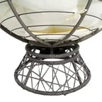 Home Imports Emporium Poltrona Papasan in Vimini con Cuscino Oversize e Base Girevole Sedia a Sfera per Interni da Camera da Letto o Patio Coperto