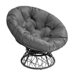Home Imports Emporium Poltrona Papasan in Vimini con Cuscino Oversize e Base Girevole Sedia a Sfera per Interni da Camera da Letto o Patio Coperto