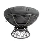 Home Imports Emporium Poltrona Papasan in Vimini con Cuscino Oversize e Base Girevole Sedia a Sfera per Interni da Camera da Letto o Patio Coperto