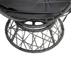 Home Imports Emporium Poltrona Papasan in Vimini con Cuscino Oversize e Base Girevole Sedia a Sfera per Interni da Camera da Letto o Patio Coperto