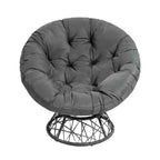 Home Imports Emporium Poltrona Papasan in Vimini con Cuscino Oversize e Base Girevole Sedia a Sfera per Interni da Camera da Letto o Patio Coperto