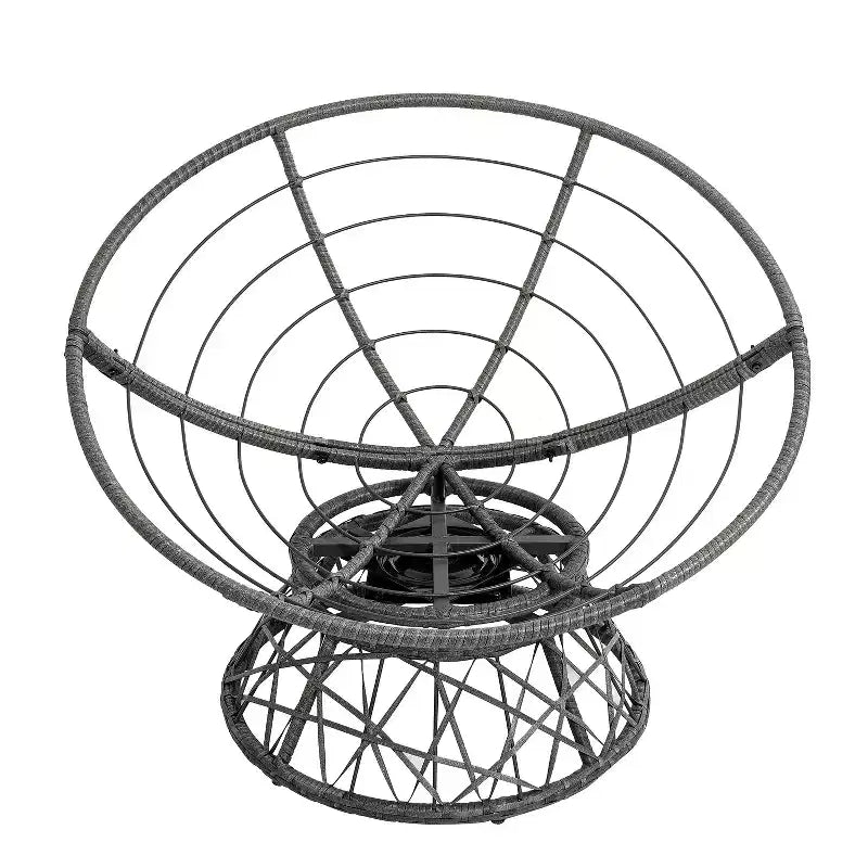 Home Imports Emporium Poltrona Papasan in Vimini con Cuscino Oversize e Base Girevole Sedia a Sfera per Interni da Camera da Letto o Patio Coperto