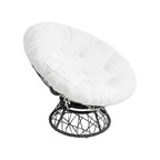 Home Imports Emporium Poltrona Papasan in Vimini con Cuscino Oversize e Base Girevole Sedia a Sfera per Interni da Camera da Letto o Patio Coperto