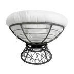 Home Imports Emporium Poltrona Papasan in Vimini con Cuscino Oversize e Base Girevole Sedia a Sfera per Interni da Camera da Letto o Patio Coperto