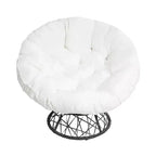Home Imports Emporium Poltrona Papasan in Vimini con Cuscino Oversize e Base Girevole Sedia a Sfera per Interni da Camera da Letto o Patio Coperto