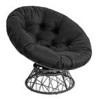 Home Imports Emporium Poltrona Papasan in Vimini con Cuscino Oversize e Base Girevole Sedia a Sfera per Interni da Camera da Letto o Patio Coperto