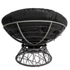 Home Imports Emporium Poltrona Papasan in Vimini con Cuscino Oversize e Base Girevole Sedia a Sfera per Interni da Camera da Letto o Patio Coperto