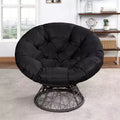 Home Imports Emporium Poltrona Papasan in Vimini con Cuscino Oversize e Base Girevole Sedia a Sfera per Interni da Camera da Letto o Patio Coperto
